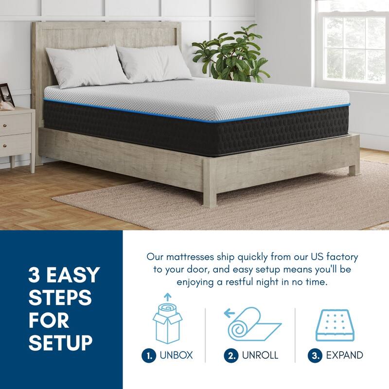 Soraya Lux, 12-inch, Cooling Copper Infusion Memory Foam Hybrid Mattress, CertiPUR US and Greenguard Gold Certified