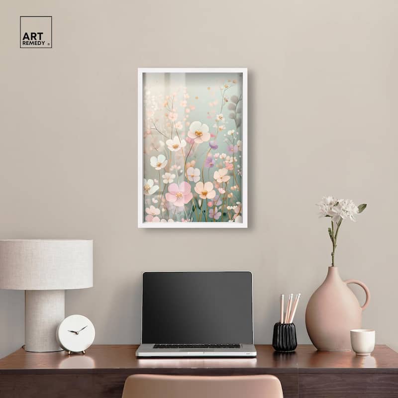 Tiny Blooms I Shadowbox by Art Remedy