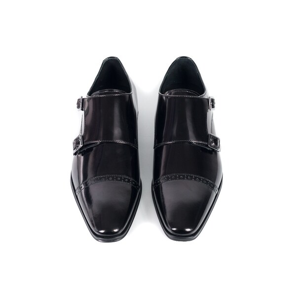 spazzolato leather monk strap loafer