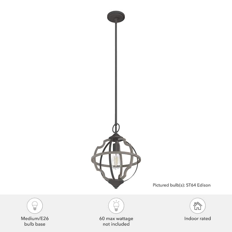 Hunter Stone Creek 1-Light Pendant - Kitchen Island, Dining Room, Entry - Farmhouse, Rustic, Transitional