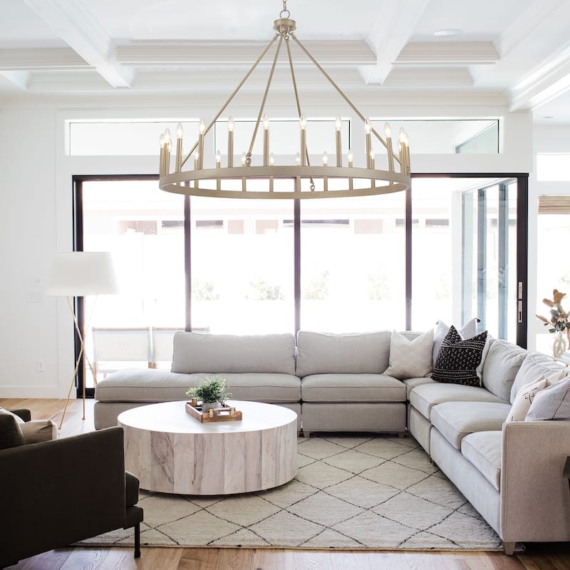 Acroma 24-light 47In Modern Farmhouse Large Wagon Wheel Chandelier
