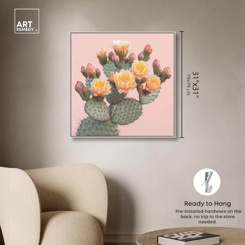 Pink and Prickly Canvas by Art Remedy