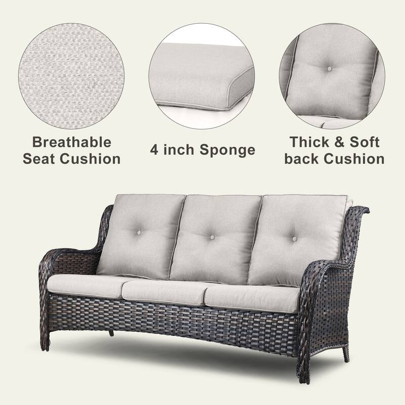 6 Piece Set with Sofa Swivel Chair Ottoman