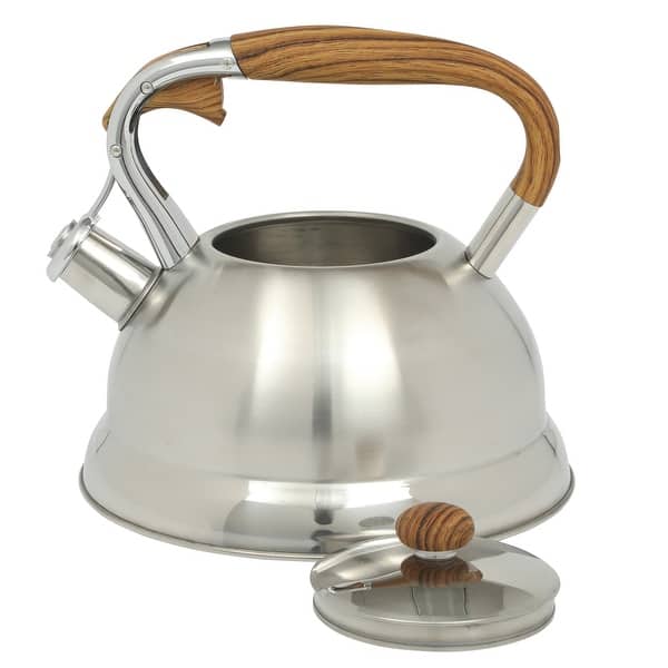 Mr. Coffee Woodmont 2-Quart Stainless Steel Tea Kettle w/ Wood Handle