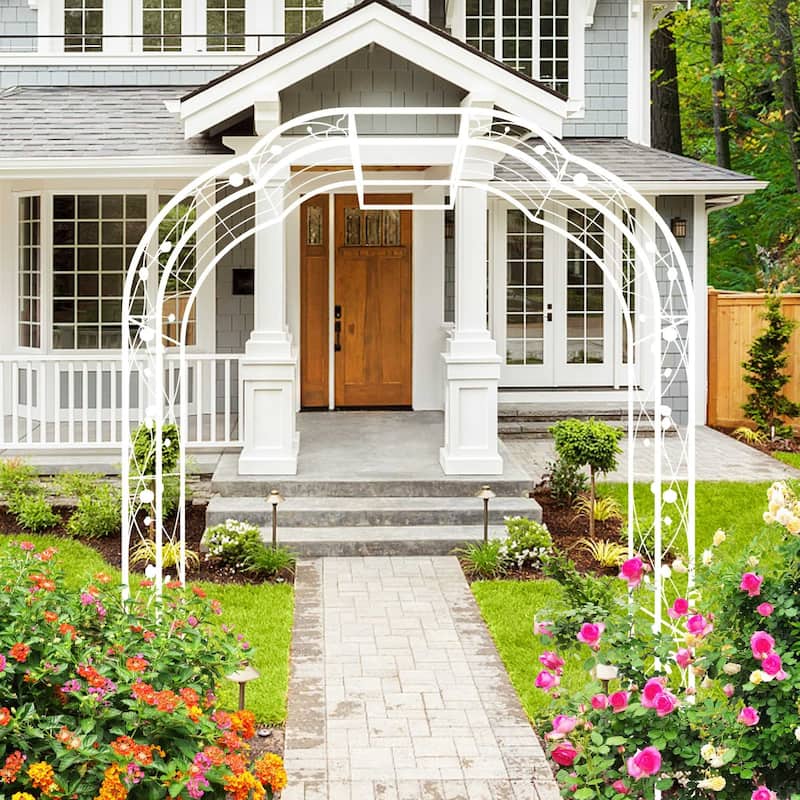 Metal arch trellis suitable for weddings and garden plant climbing