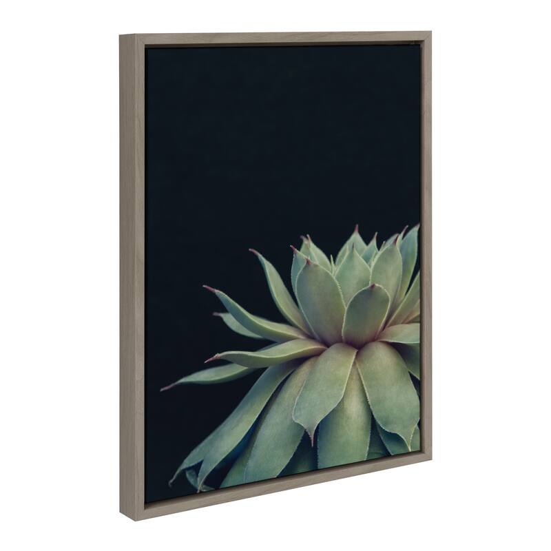 Sylvie Succulent 18x24 Gold Framed Canvas Wall Art by F2 Images - 18x24 - Plastic - Grey
