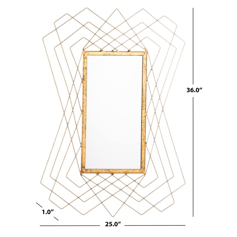 SAFAVIEH Sable Gold 25 x 36-inch Rectangle Decorative Mirror - 25" x 1" x 36" - 25Wx1Dx36H