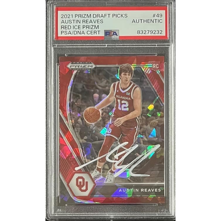 Austin Reaves 2021 Panini Prizm Red Ice Signed Rookie Card #49 Auto PSA 83279232 - 8'6" x 11'6"