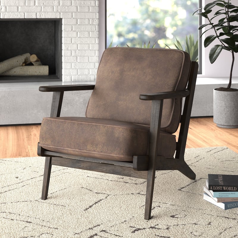 NPD Furniture Albert Solid Wood Frame Accent Chair