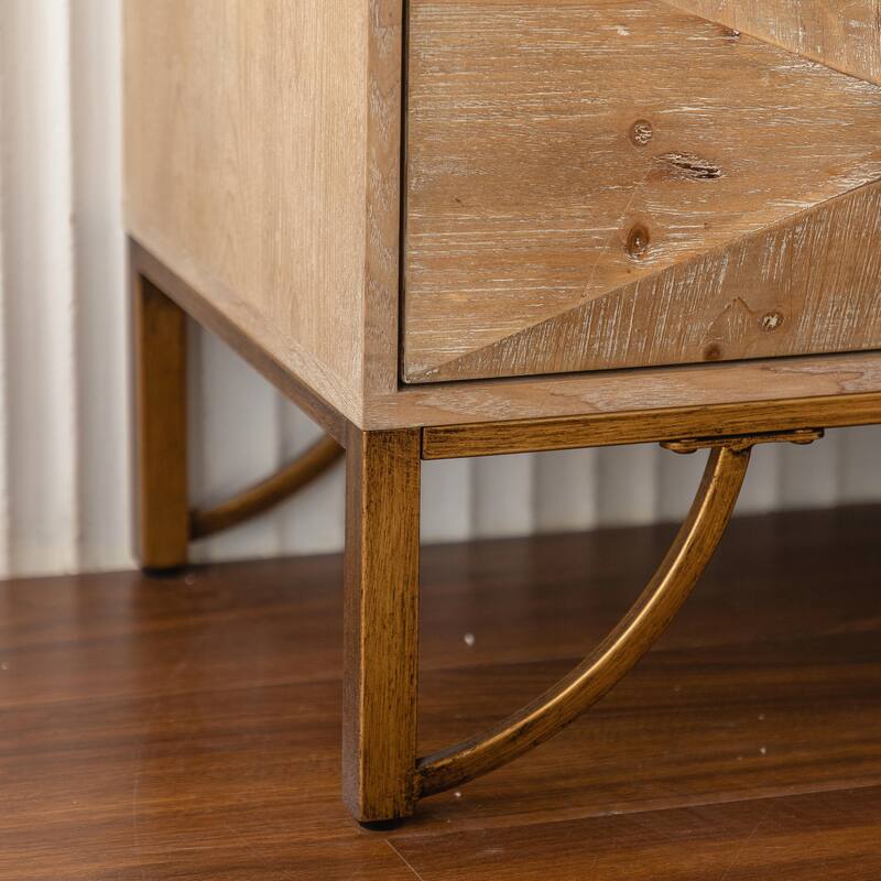 Light Wood Dresser with Metal Glide Drawers - Multi-Functional