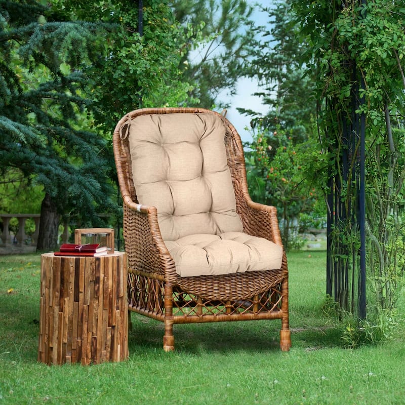 Aoodor Outdoor 42"x 20" x5" Tufted Back Cushions Patio Replacement Chair Cushion, Set of 2