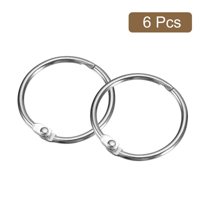 Shower Curtain Rings, 6pcs - Loose Leaf Binder Rings