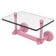 preview thumbnail 4 of 26, Allied Brass Waverly Place Collection Two Post Toilet Tissue Holder with Glass Shelf Pink