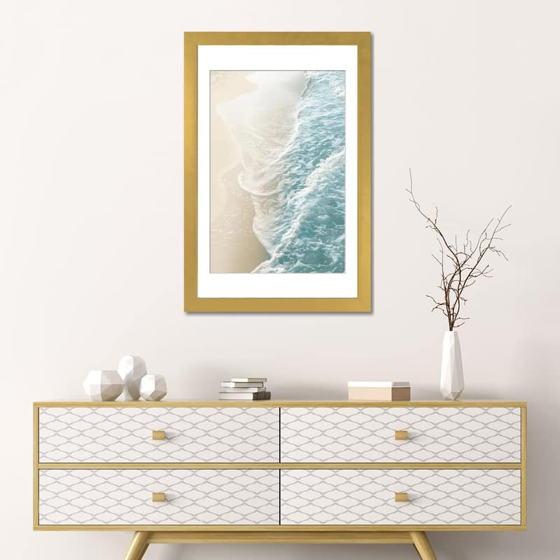 iCanvas "Soft Teal Gold Ocean Dream Waves I" by Anita's & Bella's Art PFA