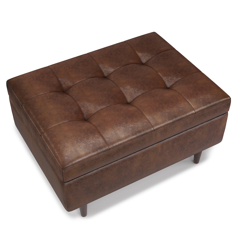 WYNDENHALL Blanchette Mid Century Modern Storage Ottoman