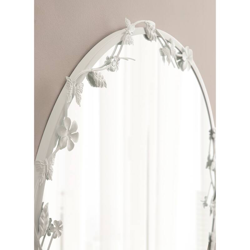 Kate and Laurel Rosella Floral Wall Mirror Metal