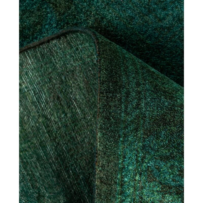 Overdyed One-of-a-Kind Hand-Knotted Area Rug - Green - 2' 7" x 8' 7"