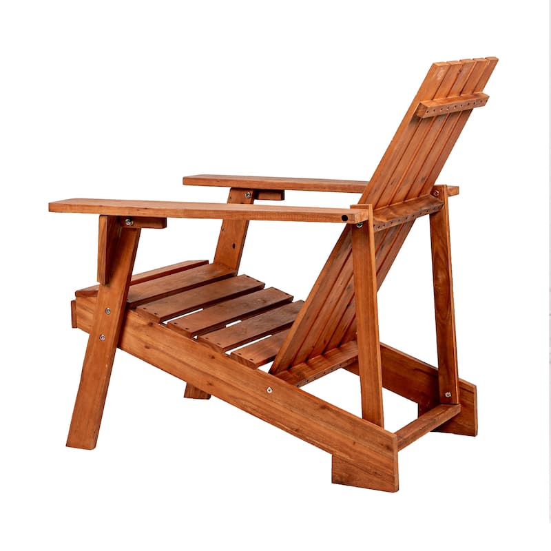 Westport Outdoor Patio Modern Acacia Wood Adirondack Chair, by JONATHAN Y