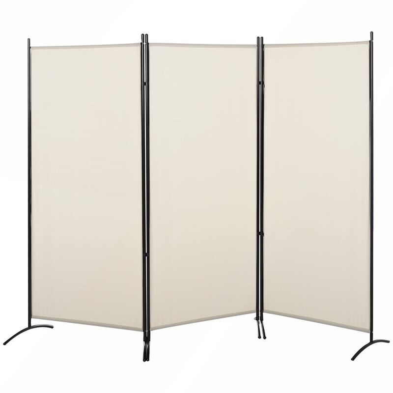 Stylish 6' Beige 3-Panel Room Divider for Creating Private Spaces and Enhancing Home Decor