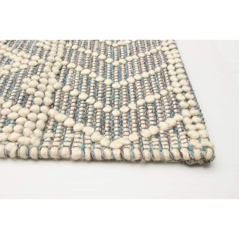 ECARPETGALLERY Braid weave Sienna Grey Wool Rug - 6'1 x 9'1