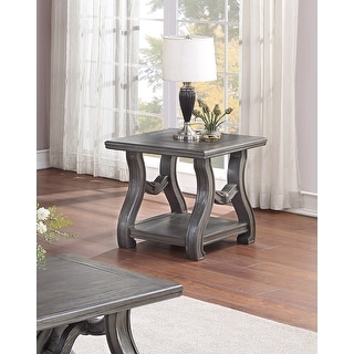 End Table Coffee Table with Open Shelf In Sliverv
