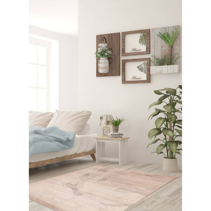 ECARPETGALLERY Hand Loomed Loreto Taupe Viscose, Wool Rug - 5'4 x 7'5