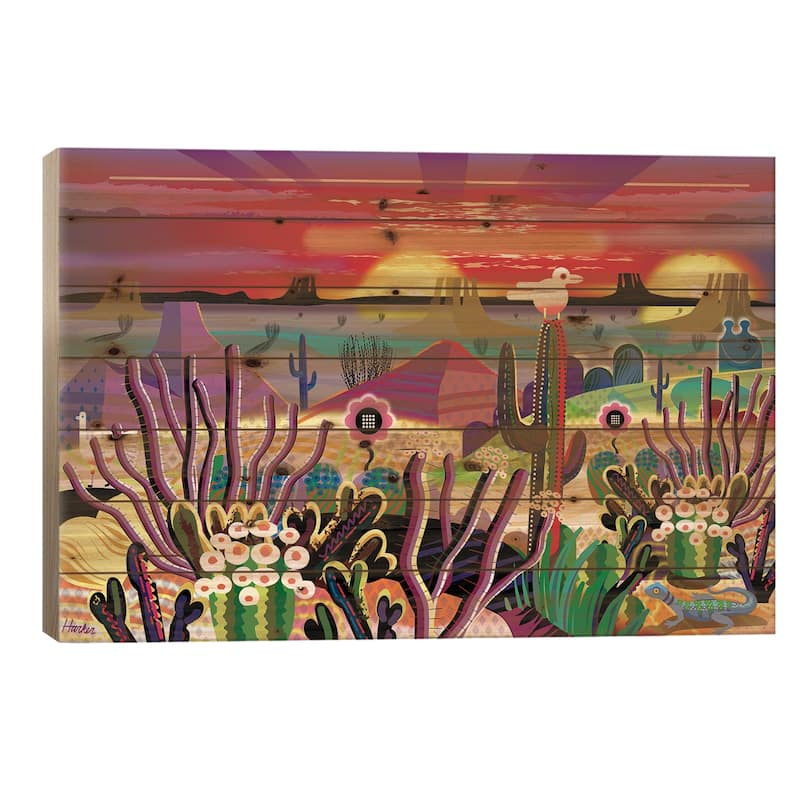 Garden Of Eden Print On Wood by Charles Harker - Multi-Color - 18x26x1.5