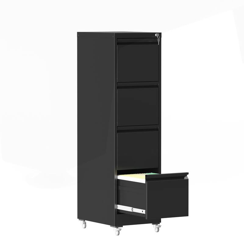 Versatile Locking Metal File Cabinet with Wheels for Home and Office Use