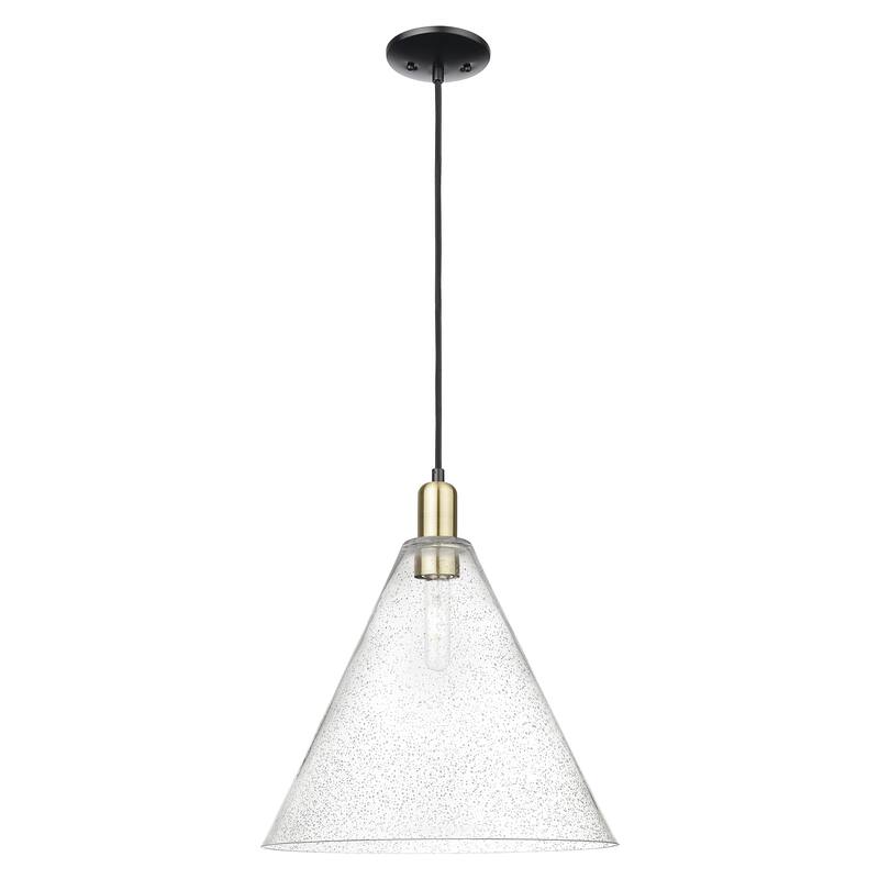 Innovations Lighting Endless Possibilities Arcadia - Berkshire Glass - 1 Light 16" Cord Hung Mini Pendant - Black Antique Brass/Seedy