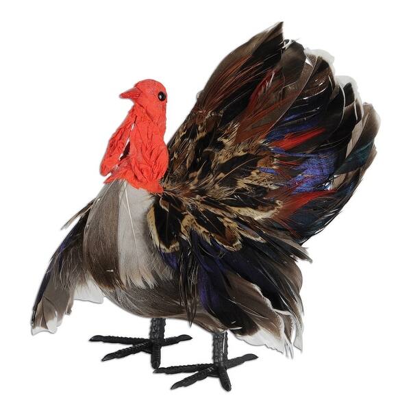 Shop Pack Of 6 Thanksgiving Feather Turkey Table Centerpiece