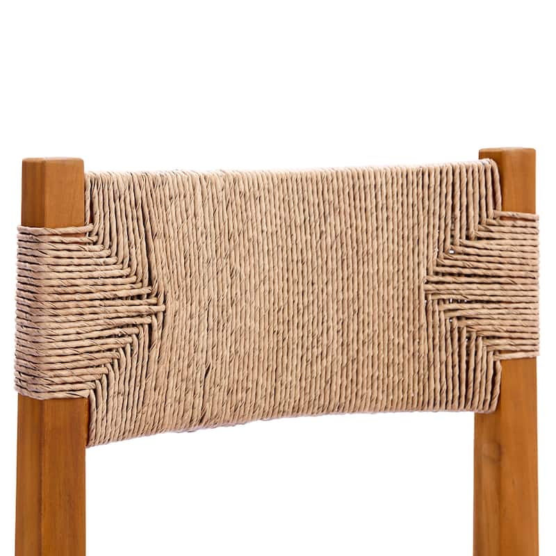 Christopher Knight Home - 5-Piece Acacia Wood Outdoor Square Dining Table Set with Wicker Woven Dining Chairs