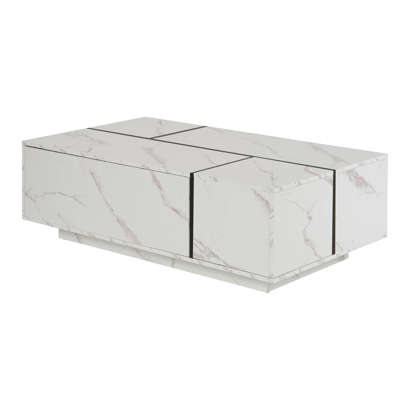 Sliding Top Coffee Table with 2 Drawers and 2 Hidden Storage