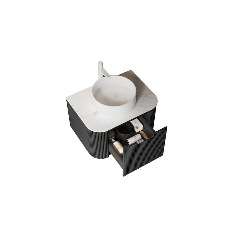 Wall-Mounted Floating Bathroom Vanity with Sink