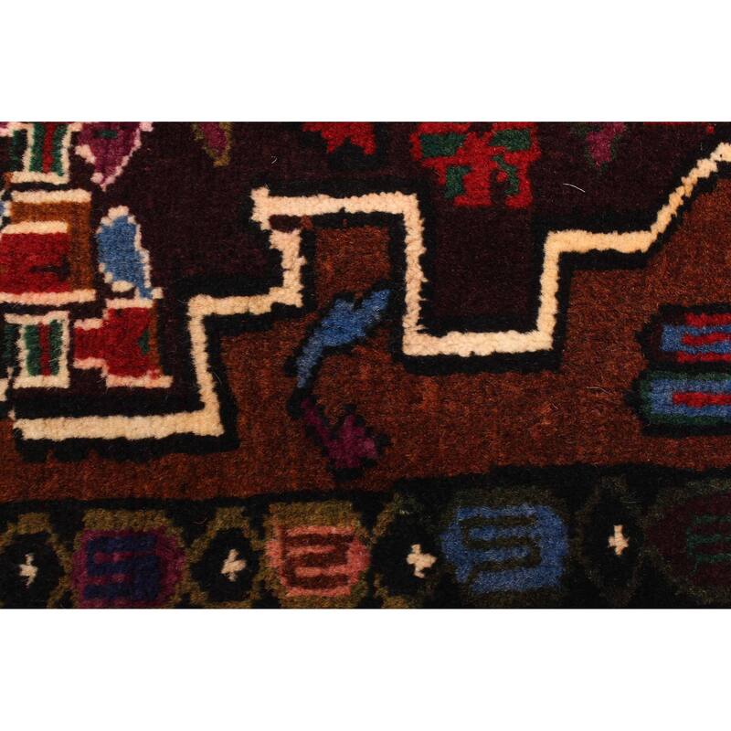 ECARPETGALLERY Hand-knotted Teimani Dark Brown Wool Rug - 2'9 x 4'6