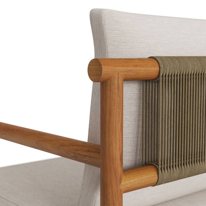 Eleni Outdoor Patio Teak Wood Rope Dining Chair