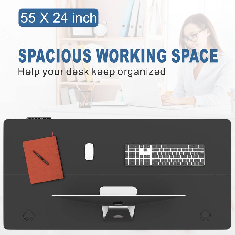 Futzca Height Adjustable Electric Standing Desk Sit Stand Computer Stand up Desk with Splice Board