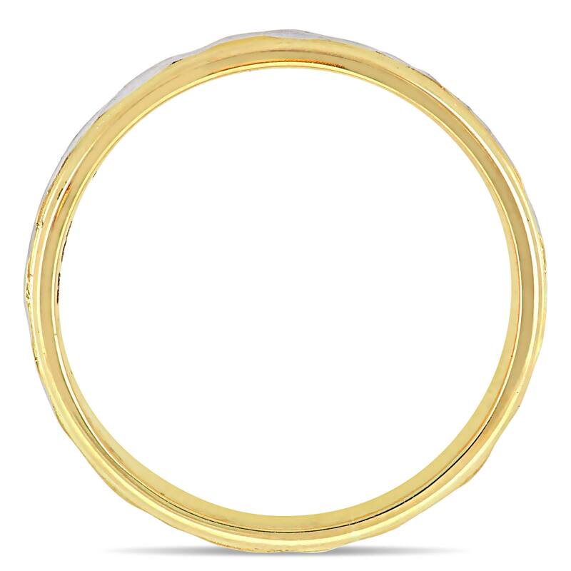 Miadora Ladies Hammered Wedding Band in 2-Tone 10k Yellow and White Gold (5mm)