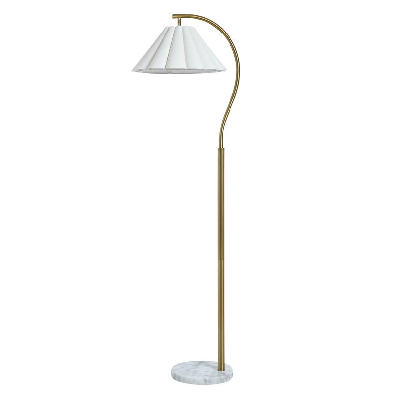 Tamara Day for Stylecraft Vivienne Floor Lamp - White Marble & Polished Brass