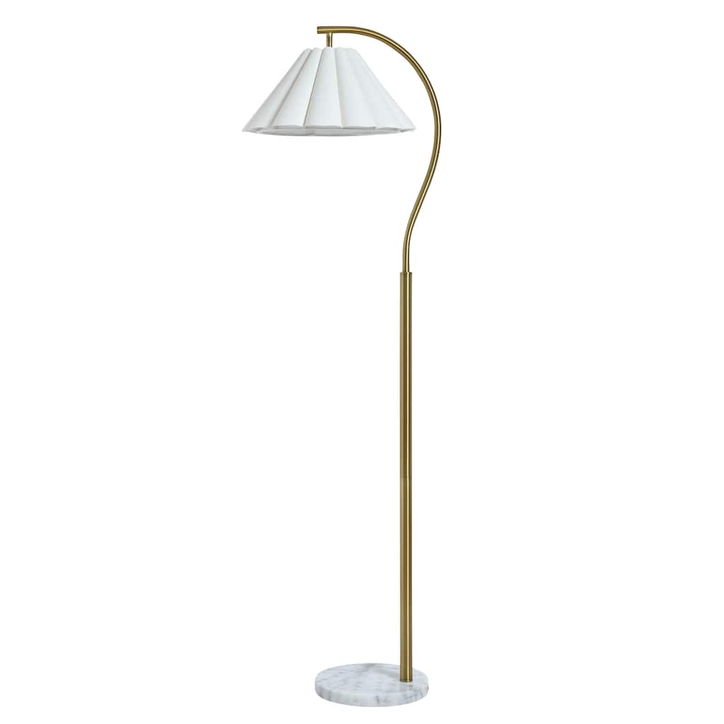 Tamara Day for Stylecraft Vivienne Floor Lamp - White Marble & Polished Brass