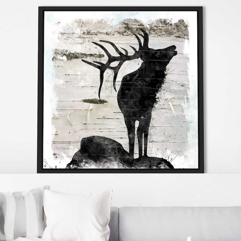 "Birchbark Elk" by Carol Robinson Print on Floating Canvas