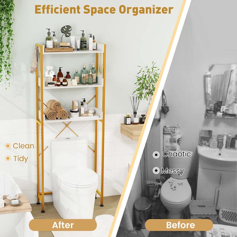 Costway 3-Tier Over-The-Toilet Bathroom Shelf Metal Frame Space Saver - See Details