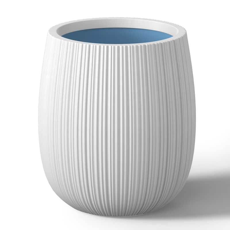 Concrete Round Planter with Enhanced Interior - Crisp White(Enhanced Interior) - 12.5 x 14.5 in