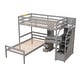 preview thumbnail 15 of 36, Elegant Style Twin Size Loft Bed with a Stand-alone Bed, Storage Staircase, Desk, Shelves and Drawers, Solid Construction, Gray