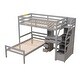 preview thumbnail 13 of 15, Practical Twin Size Loft Bed with a Stand-alone Bed,Storage Staircase,Desk with Shelves
