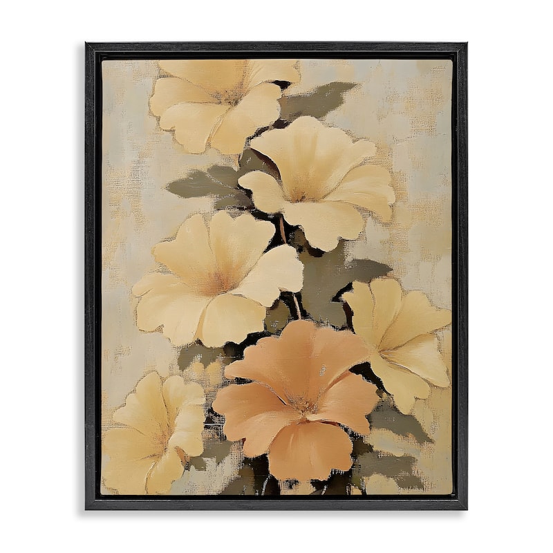 Stupell Muted Vintage Daffodils Framed Floater Canvas Wall Art Design By Franklyn Gregory - 17 x 21 - Black