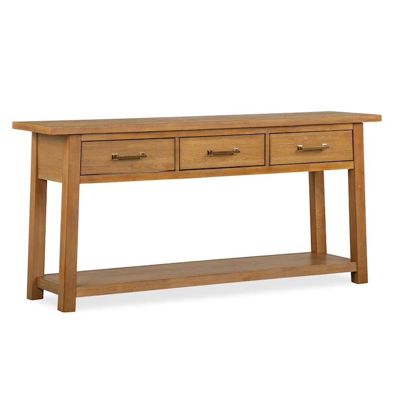 Magnussen Home Lindon Belgian Wheat Rectangular Sofa Table - 64''W x 16''D x 30''H - 64''W x 16''D x 30''H
