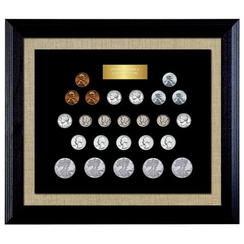 World War II Coin Collection in Wood Frame