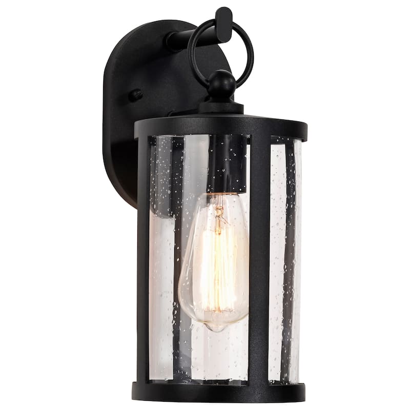 Broadstone 1 Light Small Wall Lantern Matte Black with Clear Seeded Glass