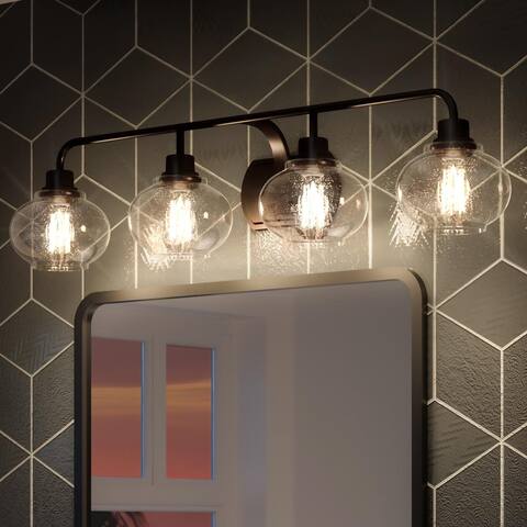 Luxury Utilitarian Bath Vanity Light, 8.25"H x 36.25"W, with Coastal Style, Black Bronze, by Urban Ambiance
