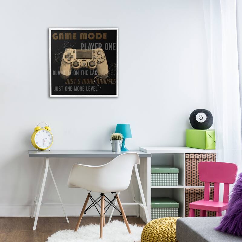 Stupell Gamer Phrases Vintage Style Framed Giclee Art Design By Kim Allen